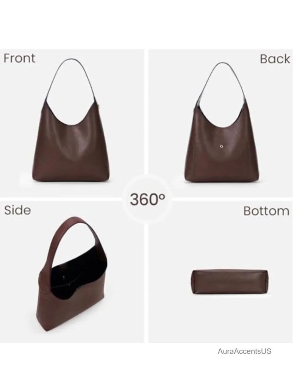 Faux Suede Hobo Bag Vegan Leather Shoulder Tote Medium Slouchy Designer Purse